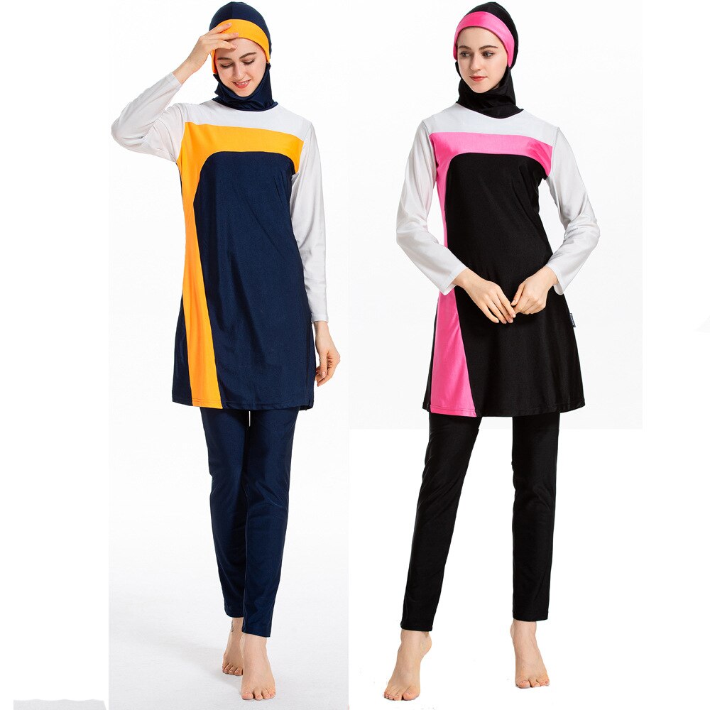 Muslimischen 3 Stück setzt Bademode Islamischen Frauen Badeanzug Schwimmen Surfwear Badeanzug voll Abdeckung Strand Sonnenschutz Sport Anzüge