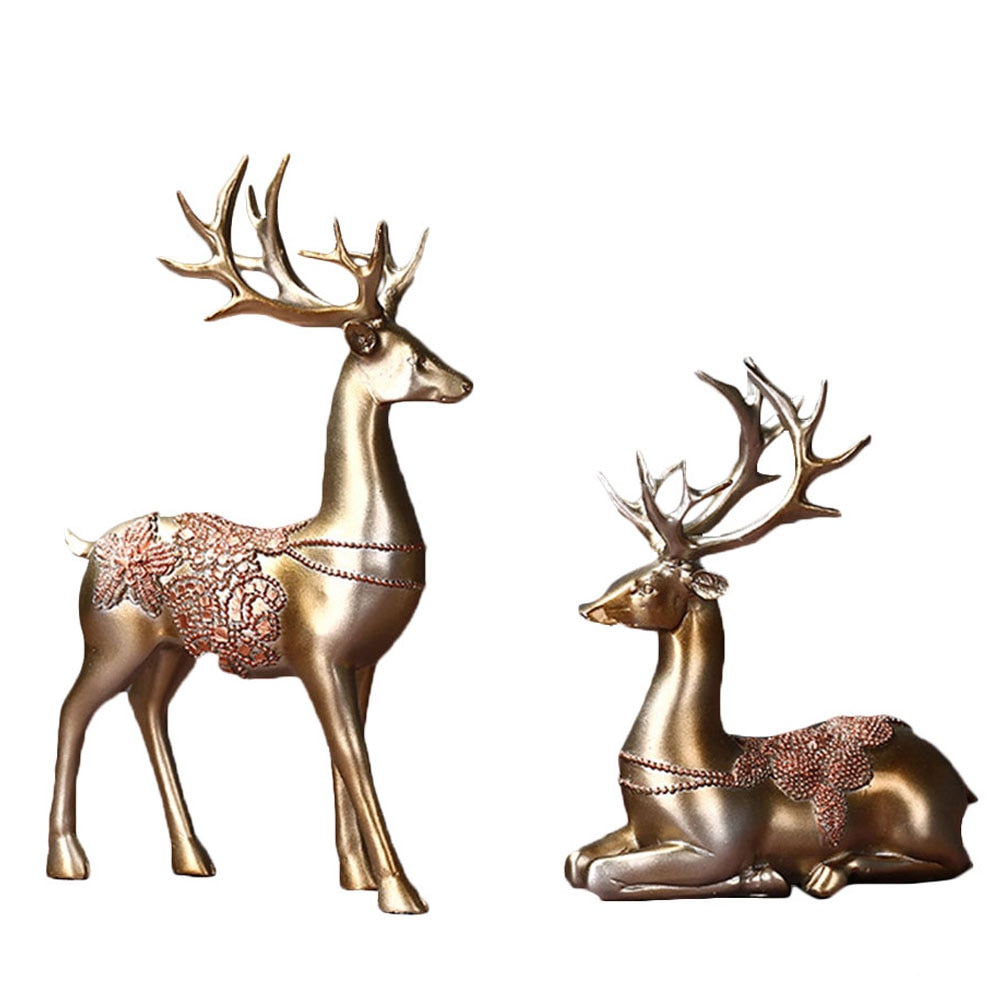 2 stk. boligindretning rådyr dekoration par stilfulde specielle hjorte dekoration rådyr ornament til vinskab stue hjem