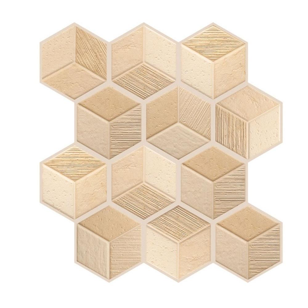 Funlife-azulejo de mosaico autoadhesivo, pegatina de pared de vinilo para decoración de baño y cocina, palo de cáscara impermeable, Panel de azulejos de PVC: 3