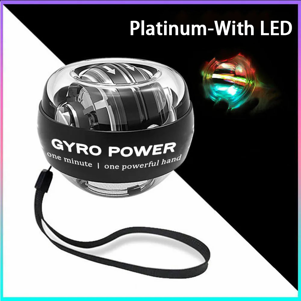 Wrist Power Ball Selbsthebender Griffball Handgelenk Gyro Ball Krafttrainer Unterarmtrainer Stärkt die Arm- und Fingermuskulatur: Grau