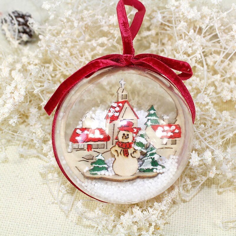 4/5/6/7cm gennemsigtig åben plast julekugle klar bauble xmas træ hængende ornament kasse til hjemmet