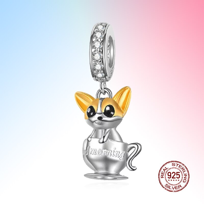 muszla delfin flaming karp placki krab jednorożec urok bijoux emaliowane koraliki 925 srebro oryginalny patelnia bransoletka dama DIY biżuteria: WT1168