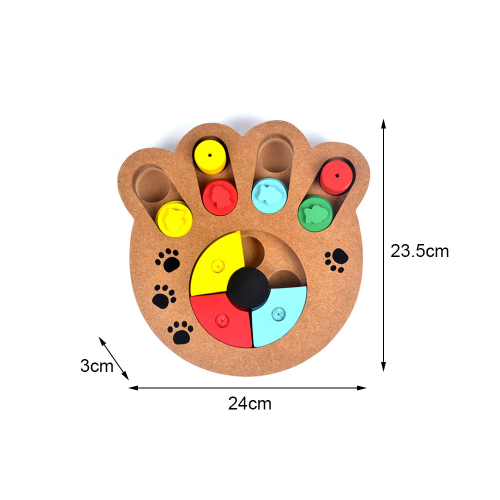 Training Natuurlijke Voedsel Behandeld Houten Poot Vorm Pet Hond Kat IQ Speelgoed Educatief Voeden Spel Poot Puzzel Plaat Spelen Speelgoed: Claw