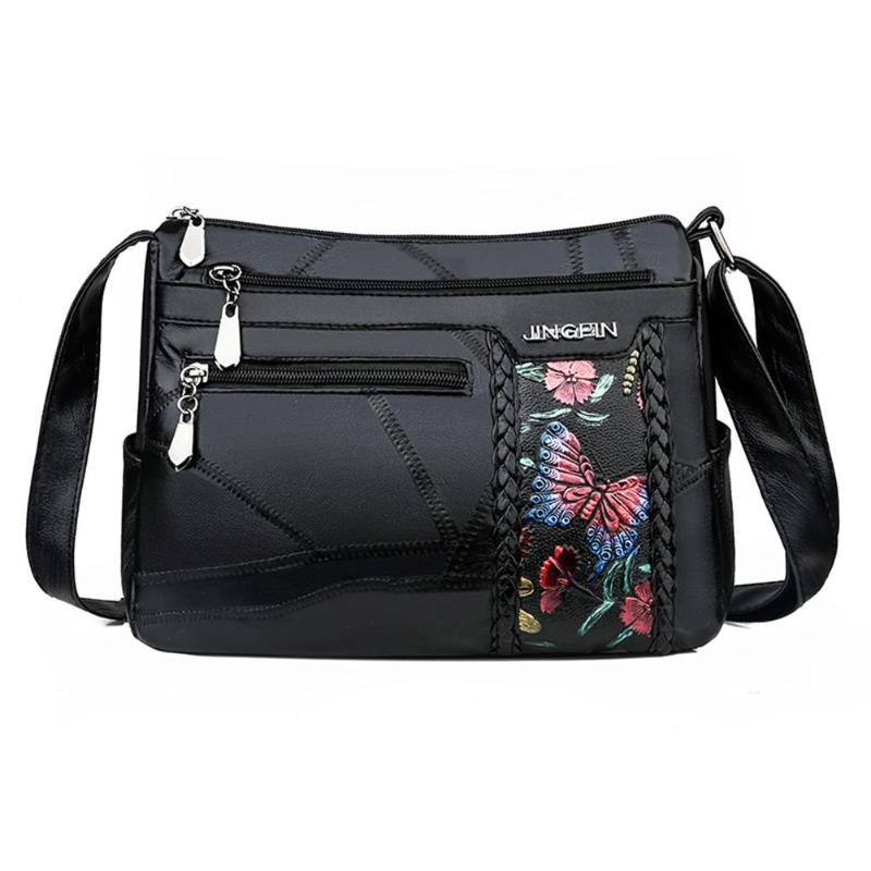 Bolsa de hombro estampada con flores para mujer, bolso cruzado de cuero de , bandolera de viaje de gran capacidad,