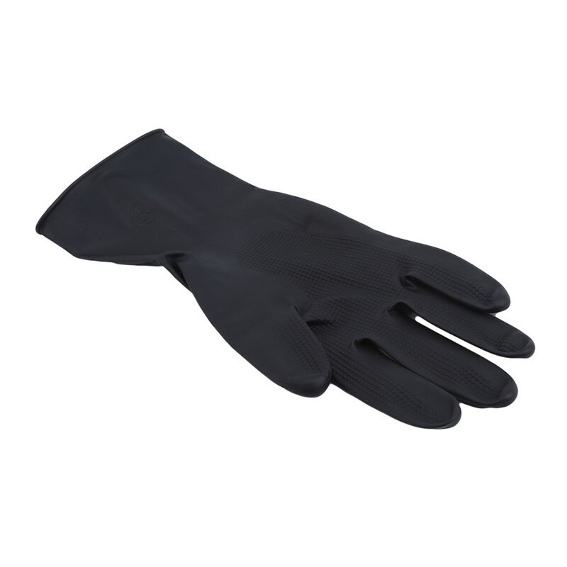 1 par de guantes antideslizantes para teñir el cabello, uso repetido de guantes, herramientas de salón, látex negro con partículas de guantes