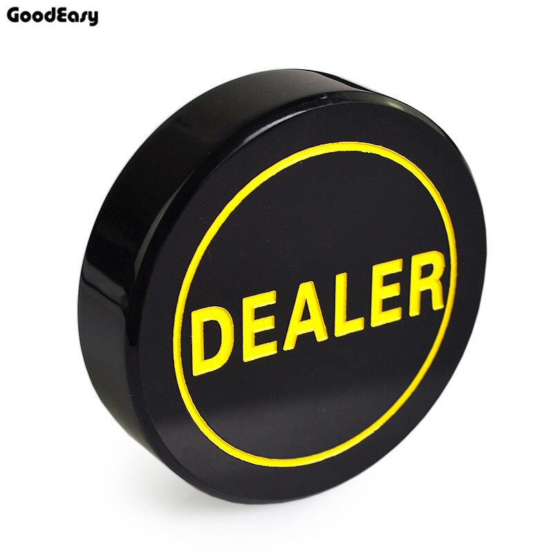 Botón acrílico para distribuidor de póker, botón Texas Hold&#39;em de 3 pulgadas, protector de cartas de póker, 2 lados, , 1 ud.: Black Big Dealer