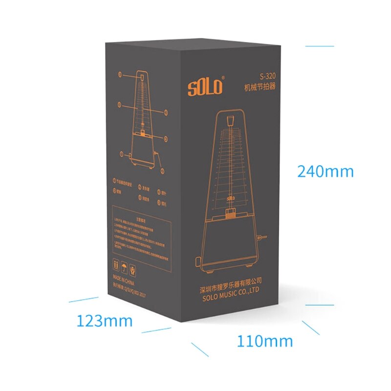 Trapezoid Wind up Mechanical Metronome with Accurate Timing and Tempo for Piano Guitar Drum Violin Musical Instruments