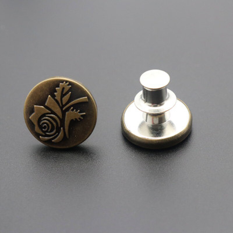 Snap Fastener Metal Pants Buttons for Clothing Jeans Perfect Fit Adjust pin Button self Increase Reduce Waist 17mm Free Sewing