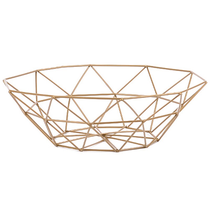 3 Kleuren Metalen Draad Keuken Mand Container Kom Fruitmand Mand Afvoer Rack Groente Opslag Houder Snack Lade: Small-Golden