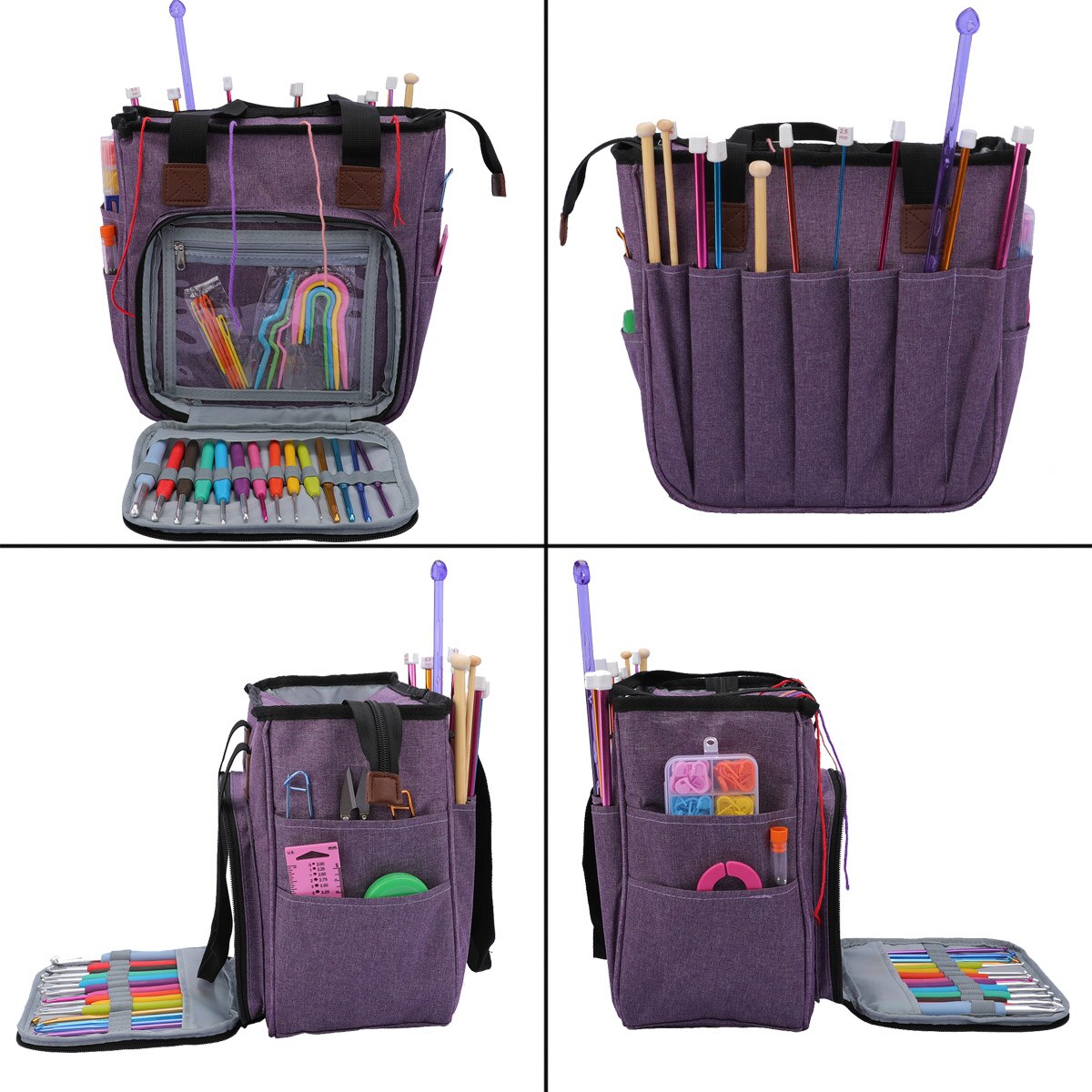 Knitting Bag Portable Yarn Tote Storage Bag Wool Crochet Hooks Knitting Needles Sewing Supplies Set DIY Household Organizer ZXH