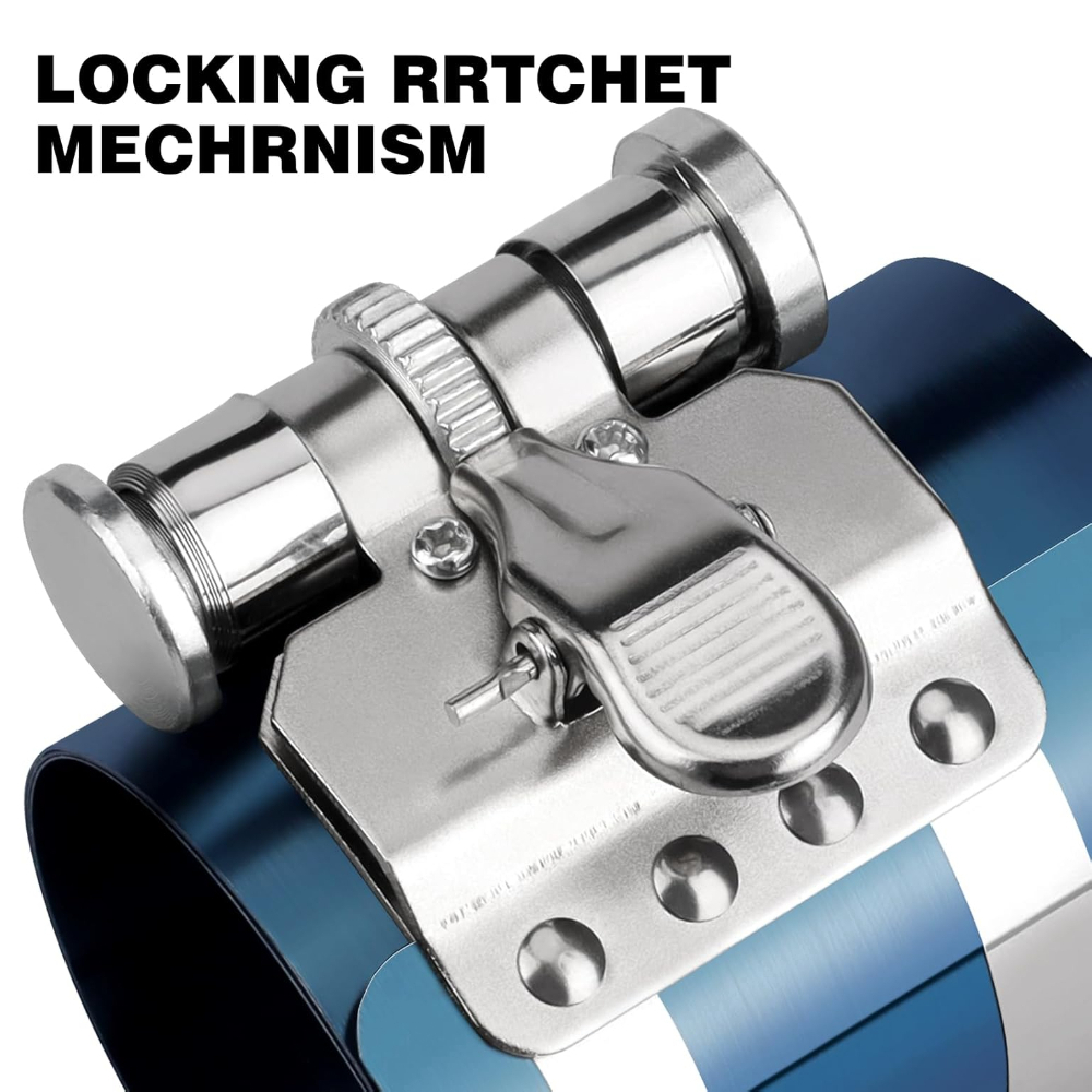 Herramienta de compresor de anillo de pistón de 3 ", herramienta de instalación de anillo de pistón de trinquete ajustable, rango de compresión ajustable, coche de 2 "-6,9"