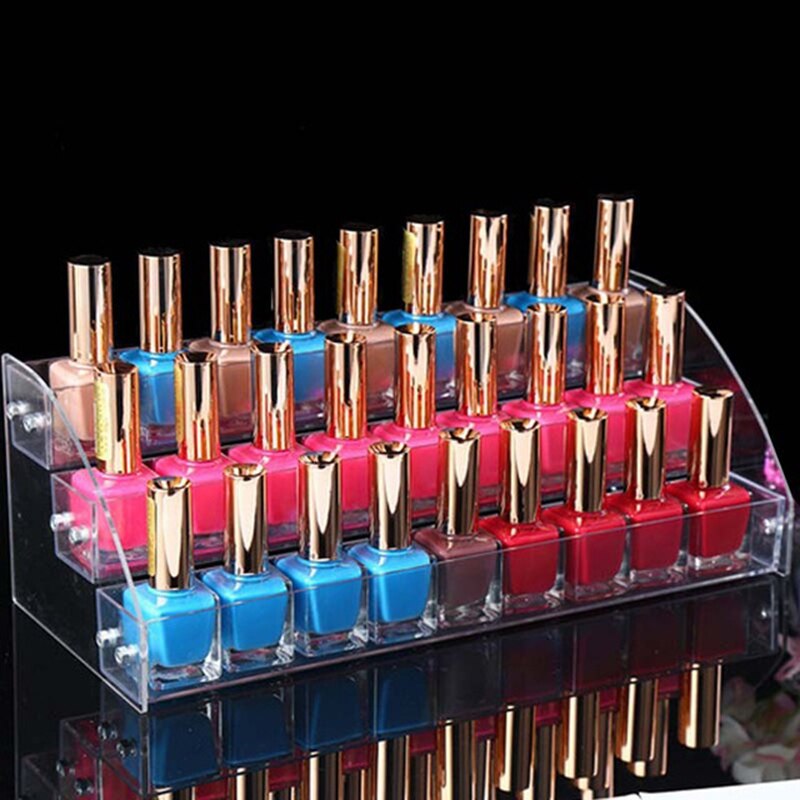 2 Tot 4 Tier Acryl Nagellak Rack Tabletop Display Stand Clear Lipstick Houder Essentiële Oliën Plank Make-Up Organizer