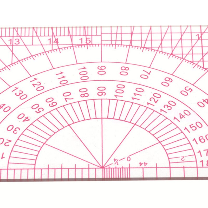 Beveled Transparent Ruler Protractor Ruler Metric/Inch Ruler for Engineering Studying Sewing Tools