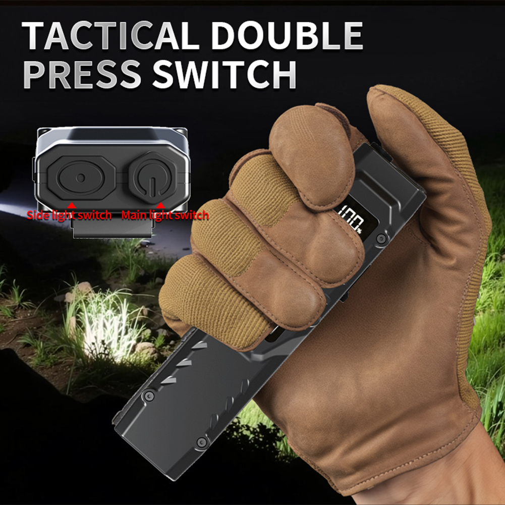 Portable Flashlight 1200LM Rechargeable LED Ultra Slim Flashlight with Pen Clip Waterproof COB Work Light Lantern for Camping