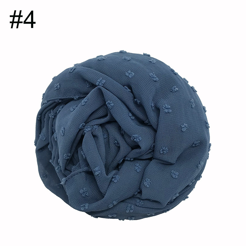 Fuzzy ball scarf Plain solid scarves Lady's wrap Chiffon muslim hijab Women shawls: 4