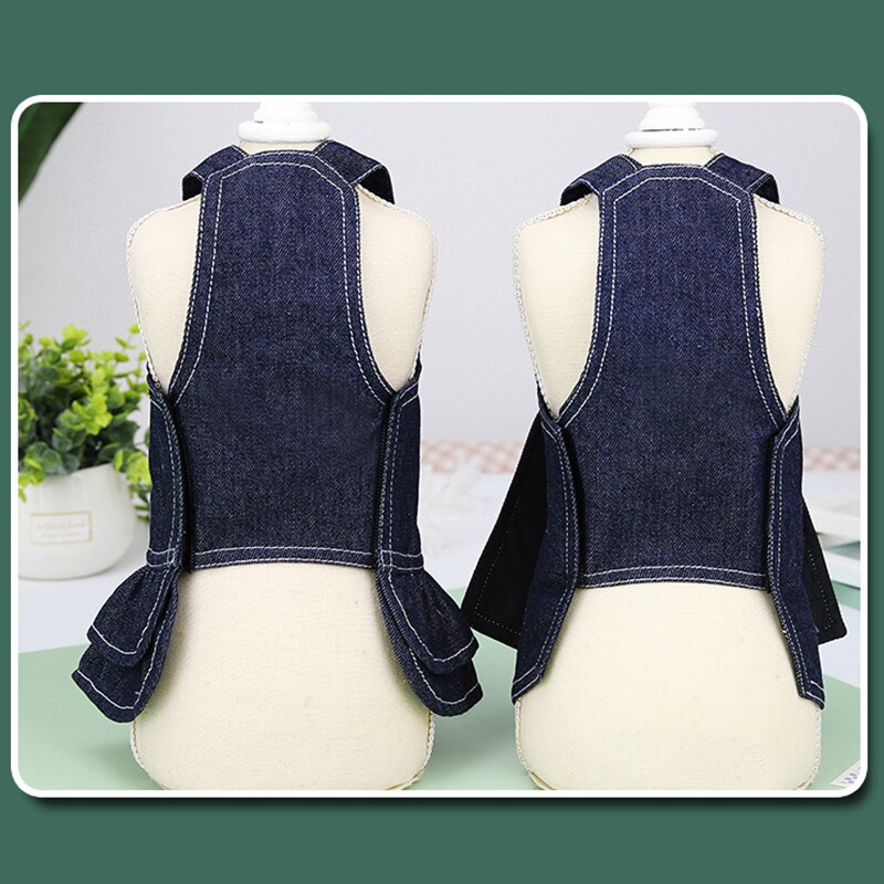 Huisdier Kleding Kleine Hond Jurk Strik Leuke Denim Rok Comfortabele Zachte Handelbaar Jas Mode Mooie Vest Chihuahua Yorkshire
