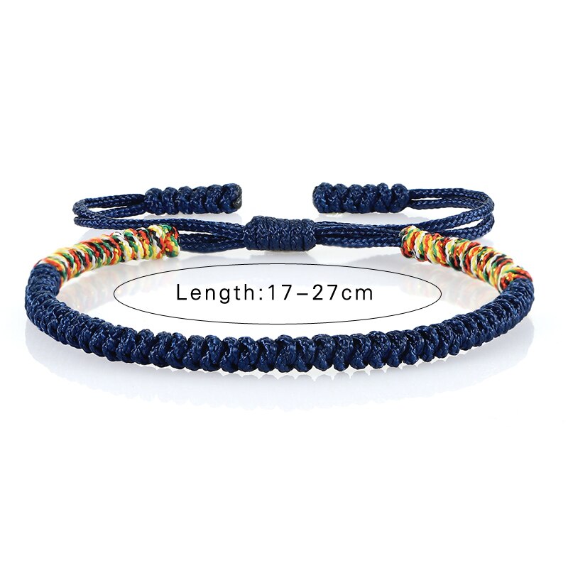 Glück Marine Blau Grün Farbe Handgemachte Briaded Knoten Armbänder Original Tibetischen Buddhistischen Armreifen Für Frauen Männer Weben Schmuck