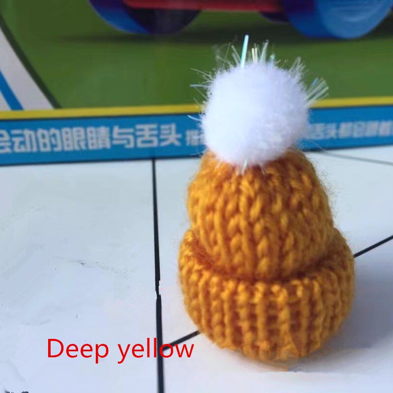 10pc maomao ballen mini breien muts diy pop decoratieve benodigdheden telefoonhoesje tas kledingstuk kunst knutselmateriaal kinderen haar ornament: Diepgeel