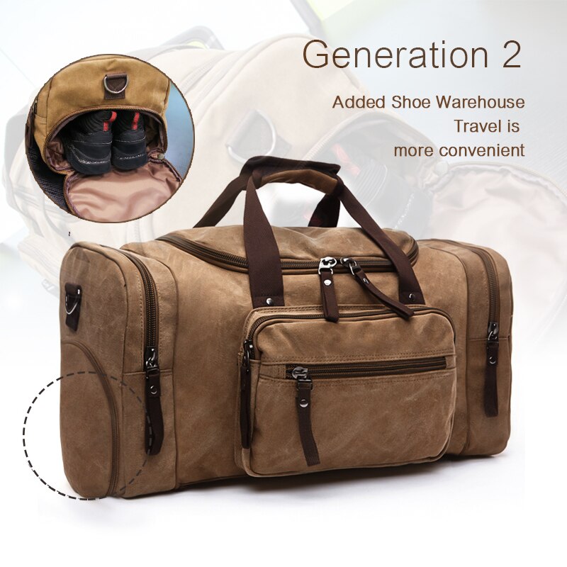 Zachte Canvas Mannen Reistassen Handbagage Tassen Mannen Plunjezak Reizen Tote Weekend Bag Hoge Capaciteit