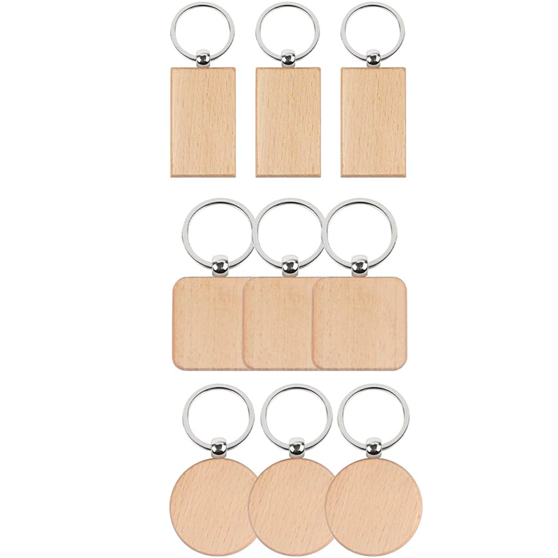 120 stuks blanco houten sleutelhanger DIY houten auto sleutelhanger bulk: Roze