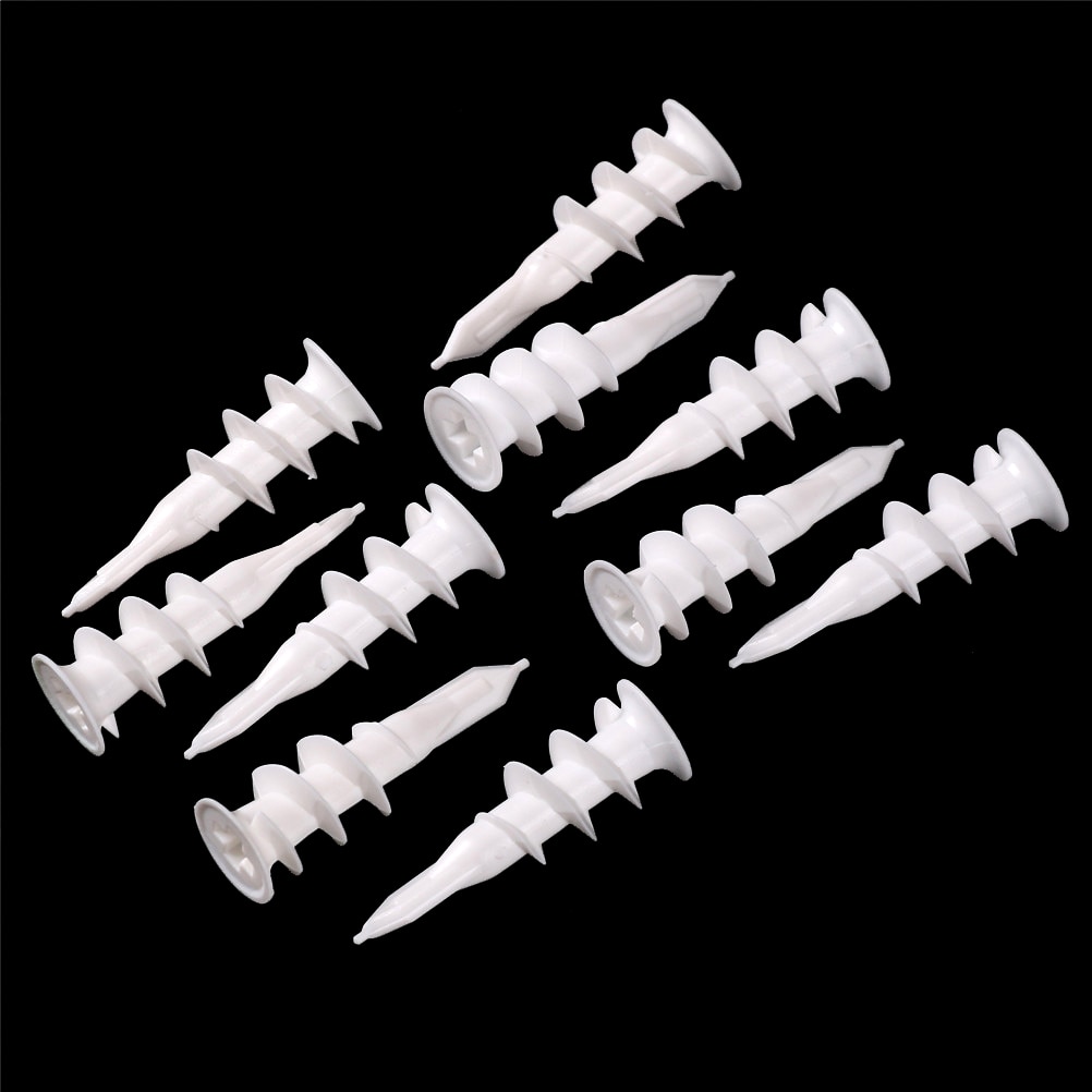 10 stück gerippte Nylon-dübel für gipskartonwände; selbstbohrende Nylon-dübel für  m4-m5 schrauben
