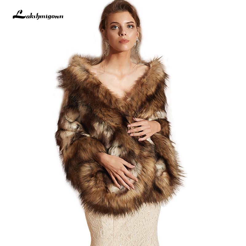 Elegante Avond Bolero Vrouwen Faux Fur Trouwjurk Cape Wrap Shawl Chic Bridal Party Jas Bont Stola Jassen: 8100