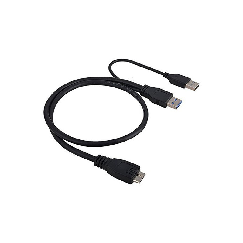 Usb 3.0 Dobbel makt y form 2 x type a til mikro b høyhastighets opptil 5 gbps dataoverføringskabel til eksterne harddisker 0.6m/1m