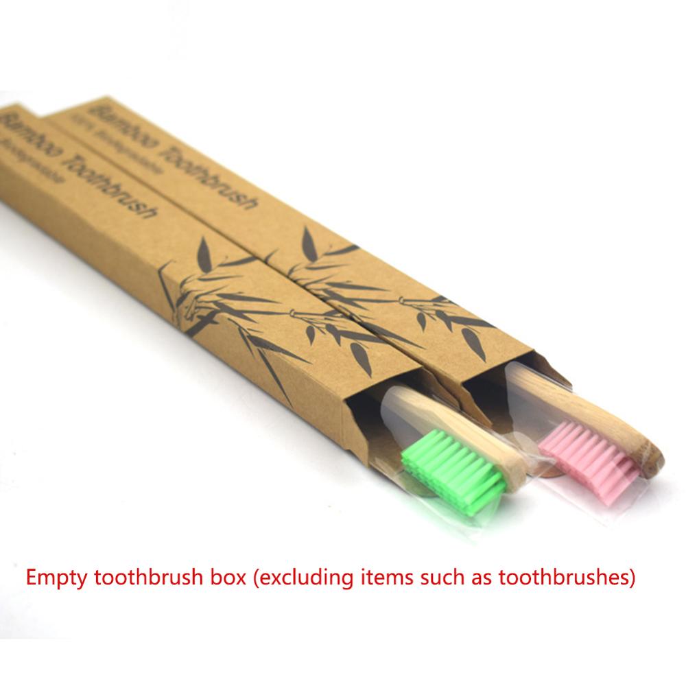 5 stücke Leere Natürliche Bambus Zahnbürste Kraft papier Kasten Holz Zahnbürsten fallen Umweltfreundliche produkte