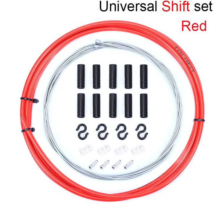 Universal Brake/Shift Cable&Housing Group Sets For MTB Bike Road Bicycle Shift Gear Derailleur/Brake kits Wire Tube Line Hose: Shift Set Red