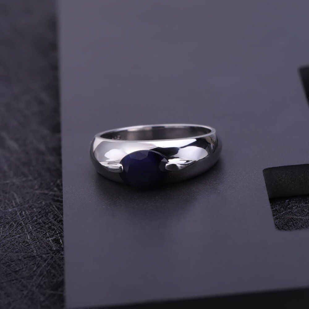 Perle's ballet 925 sterling sølv klassiske ædelsten smykker sæt naturlige blå safir ring øreringe sæt til kvinder mor