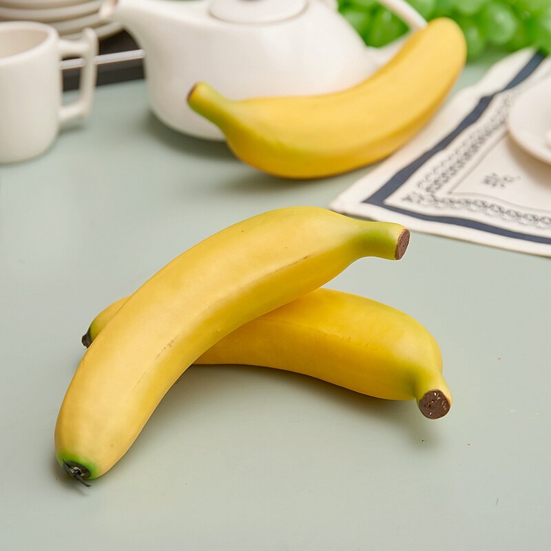 3 unids/lote 18CM simulación amarillo plátano juguetes para niños decoración de la habitación del Hogar Accesorios niños juego de simulación juguetes de cocina