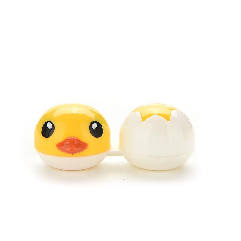 Søt gul 1 sett duck reisebriller plast kontaktlinser boks beholder reise kontaktlinse etui øyepleie kit holder