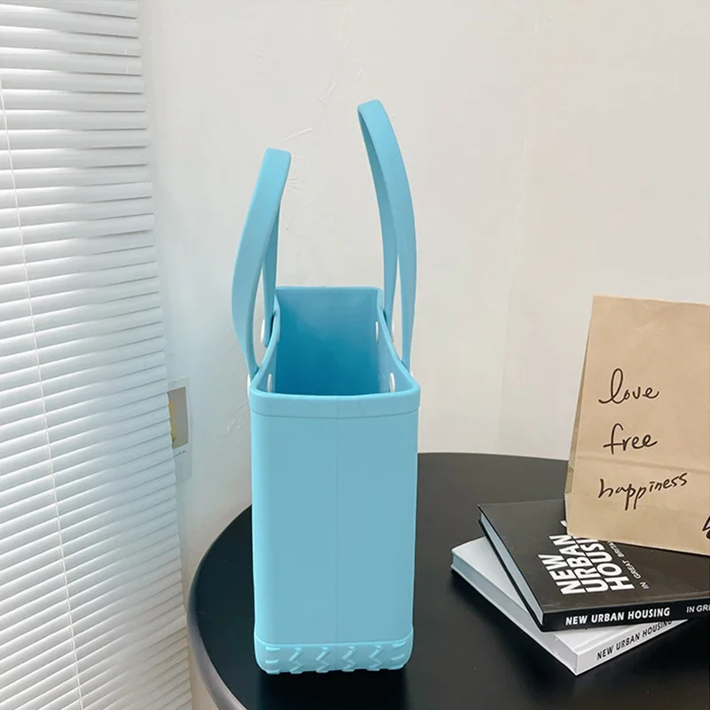 Mode Strand Bogg Bag Rubber Waterdichte Mand Grote Capaciteit Zomer Opslag Schouder Handtas Reizen Vrouwen Draagtas Boodschappentassen