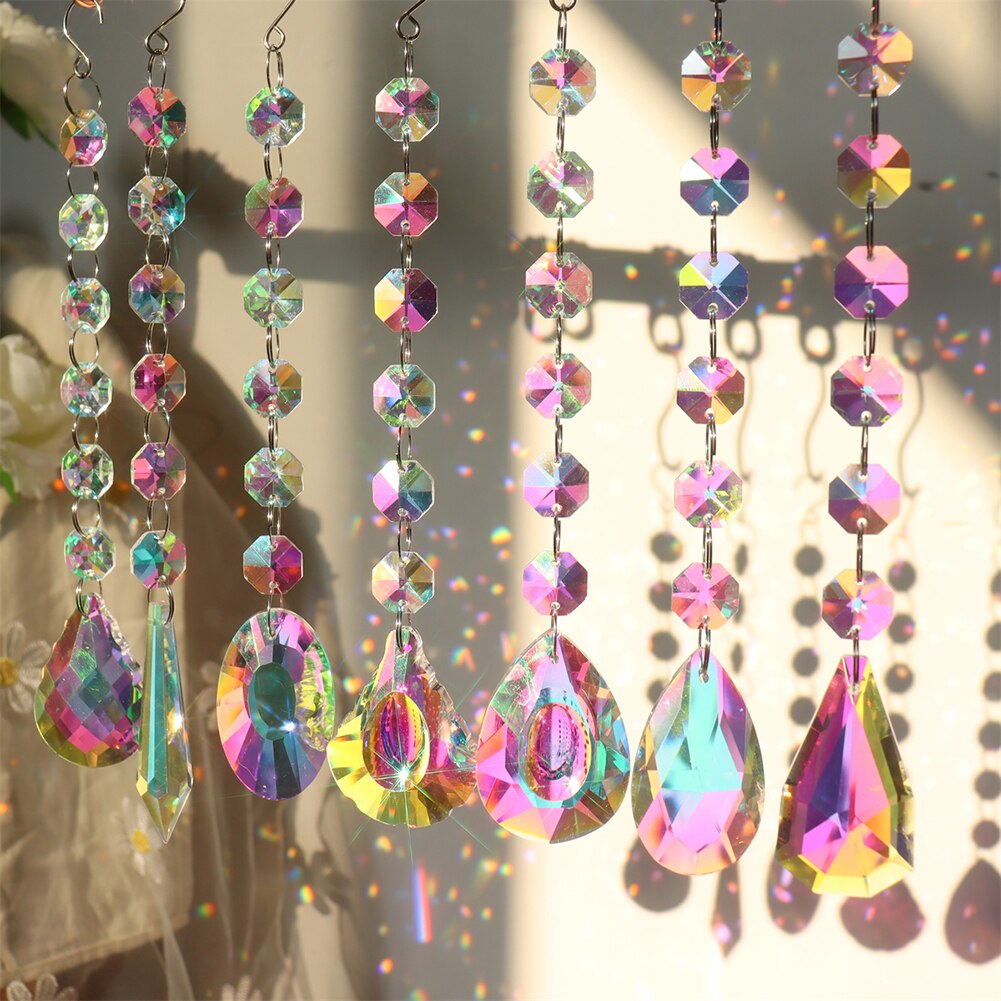 Prism Sun catcher Hanging Window Crystals Rainbow Sun Catcher Crystal Sun Catcher Summer Garden Decoration Windchimes Pendant
