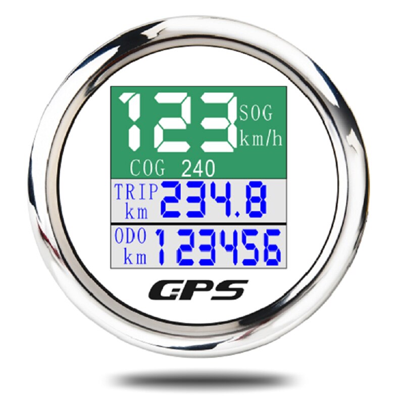 12V 24V 52mm Digitale GPS Tacho TFT Bildschirm Kilometerzähler Mit Reise Zahn Voltmeter GPS Antenne passen Für motorrad Auto Stiefel