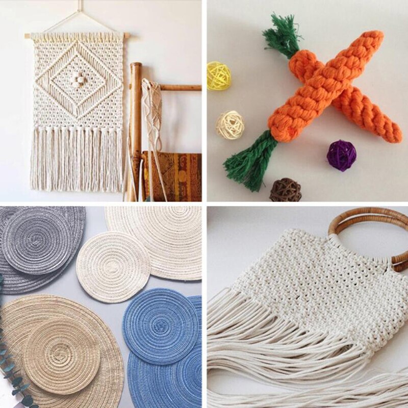 3mm 100m Twisted Natural Cotton Cord Rope String DIY Macrame Artisan Hand Craft