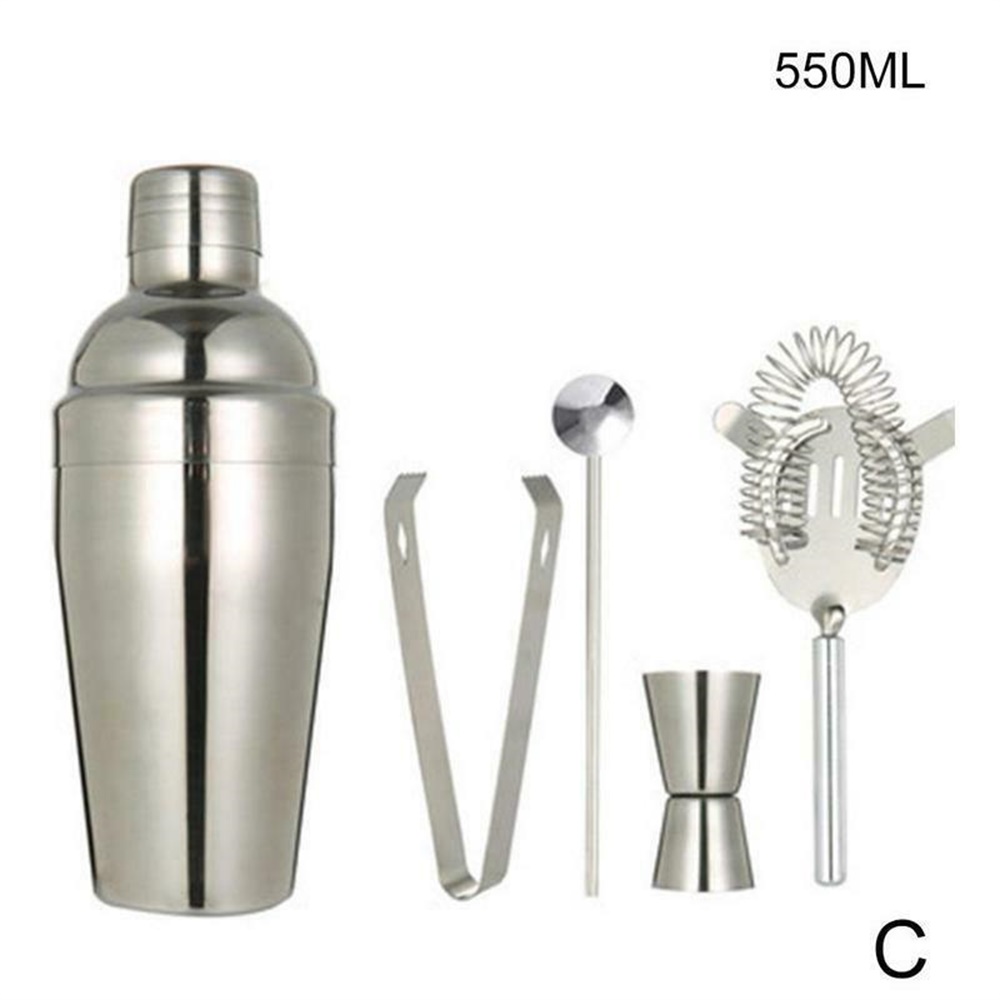 22pcs/set Cocktail Shaker Multiple Pieces Bartender Kit Stainless Steel Bar Tool Set 750/550ML