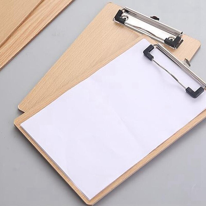 Portapapeles de madera de tamaño A4, tablero de Clip para oficina, escuela, papelería con agujero colgante, carpeta de archivos, tablero fijo, tablero duro para escritura P