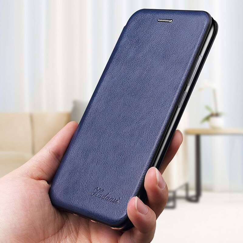Magnetische Plain Flip Case Voor Oneplus 7 Pro 7 T Pro Lederen Card Holster Stand Book Cover