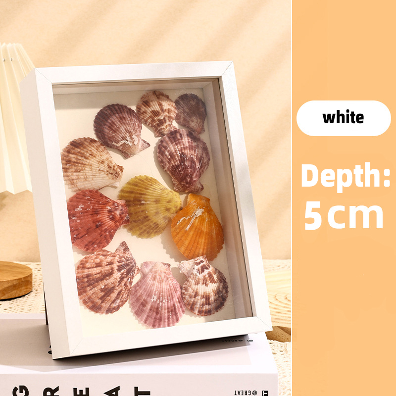 3D-Fotorahmen aus Holz, getrocknete Blumen, Probenhalter, handgefertigt, DIY-Handarbeit, Anzeige, Bilderrahmen, Heimdekoration, Tiefe 3 cm: 7 Zoll / Grün