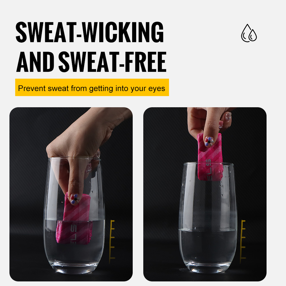 WRELS Sporthoofdbanden Antislip Vochtafvoerende Workout Zweetbandjes voor Hardlopen Yoga Sneldrogende elastische zweethaarband