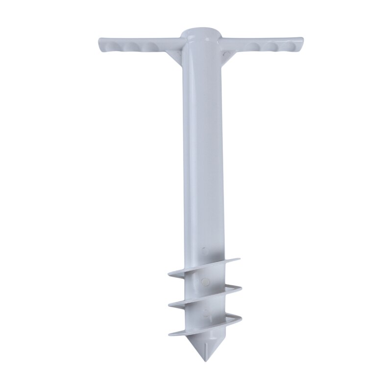 Strand Paraplu Zand Anker Standhouder 3-Tier Schroef Haak Nail Vier Benen Haken Tuin Paraplu Plastic Vier Tanden hanger: white ground plug