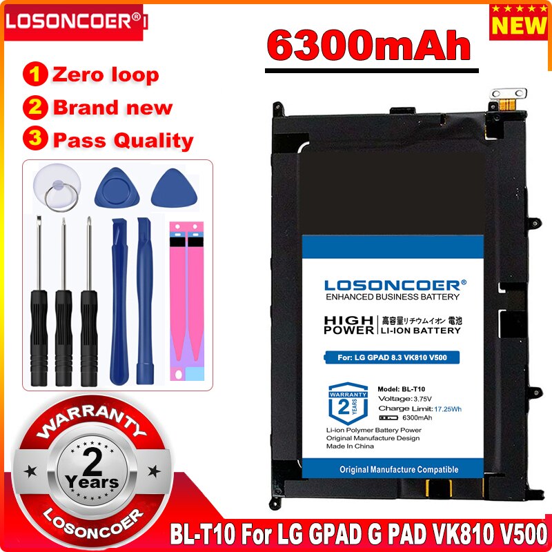 Losoncoer 6300Mah Voor Lg Gpad G Pad 8.3Inch BL-T10 VK810 V500 Bl T10 BLT10 Batterij + tracking Nummer BL-T10 Batterij