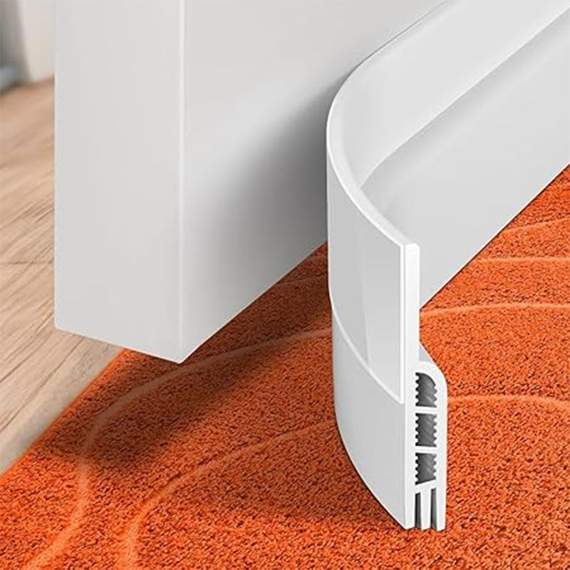 Door Draft Stopper Under Door Draft Blocker Insulator Door Sweep Weather Stripping Noise Stopper Strong Adhesive: Khaki