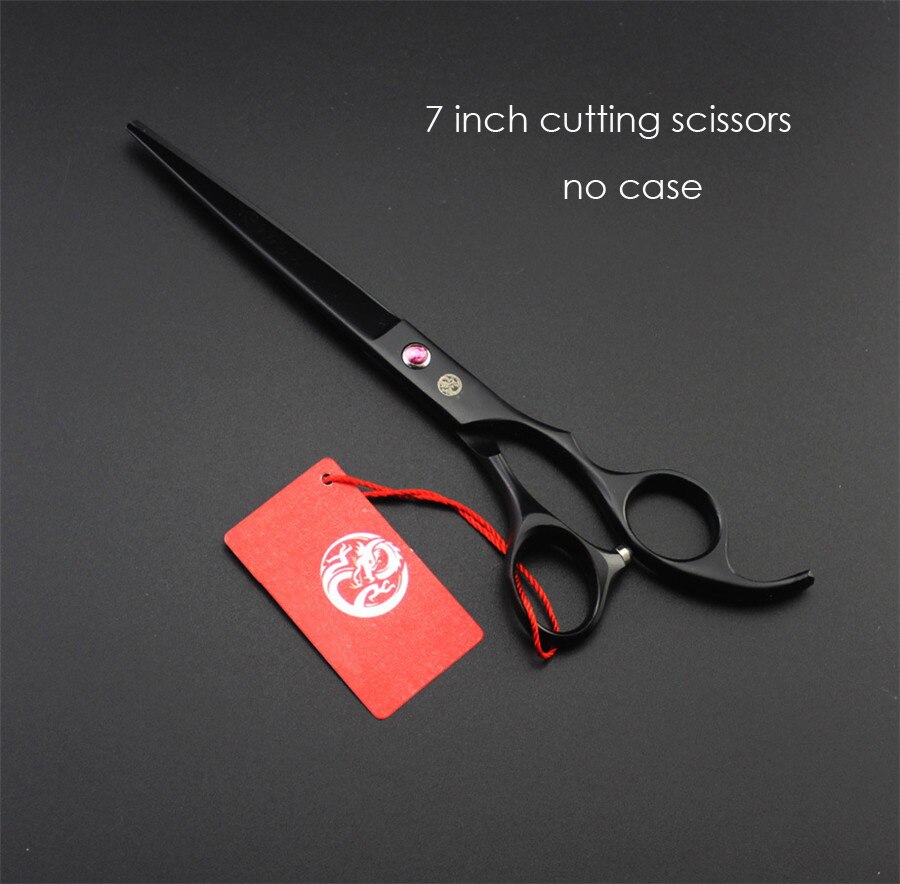7inch Pet Dog Grooming Scissors Straight Thinning Curved Shears Pet Haircut Tools: cutting no case