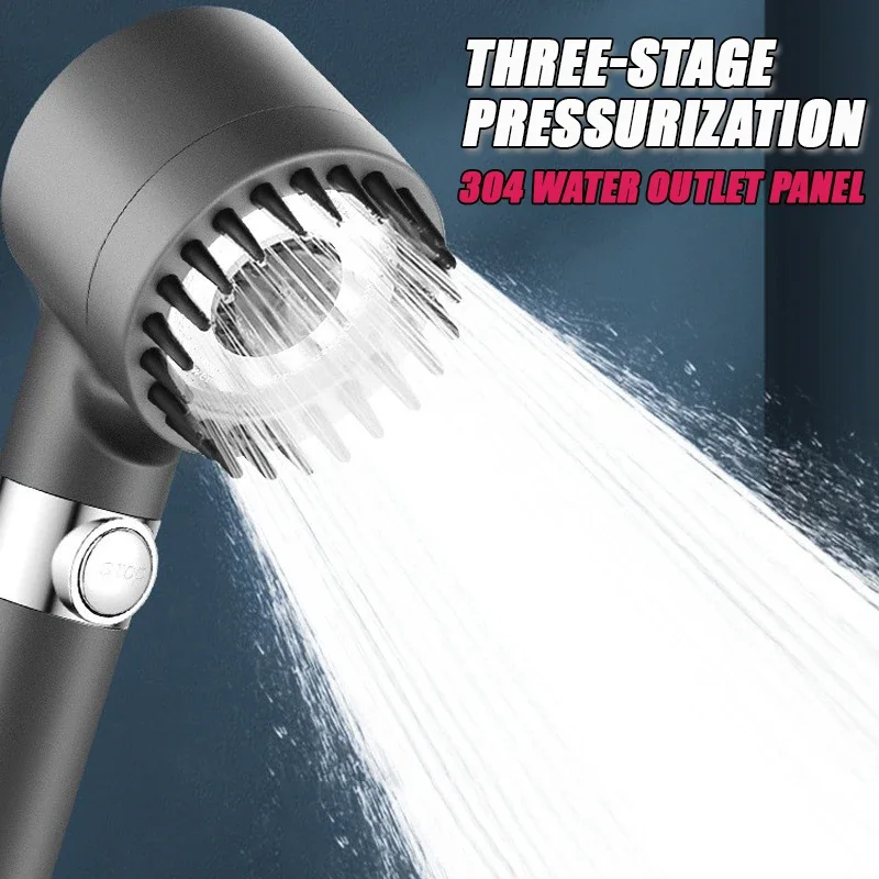 High Pressure Filtered Shower Head 3-mode Massage Spray Rain Faucet – Bathroom Accessories Gold faucet bathroom Shower valve