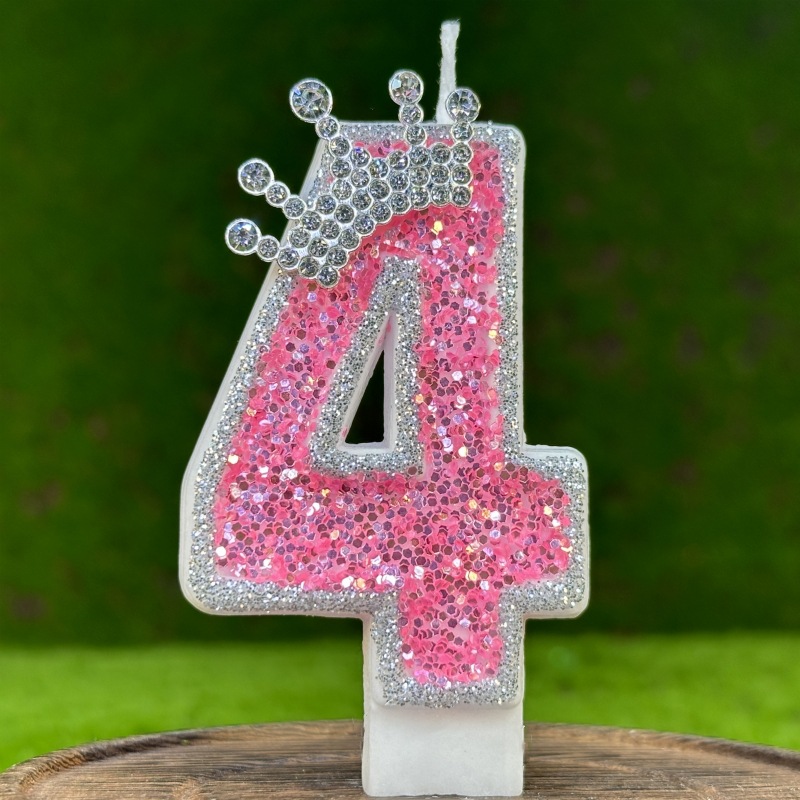 Bougie rose numéro 0 1 2 3 4 5 6789, fournitures de fête d'anniversaire pour filles, bougies décoratives pour Salons de beauté, bougie de 4 ans: WOOD