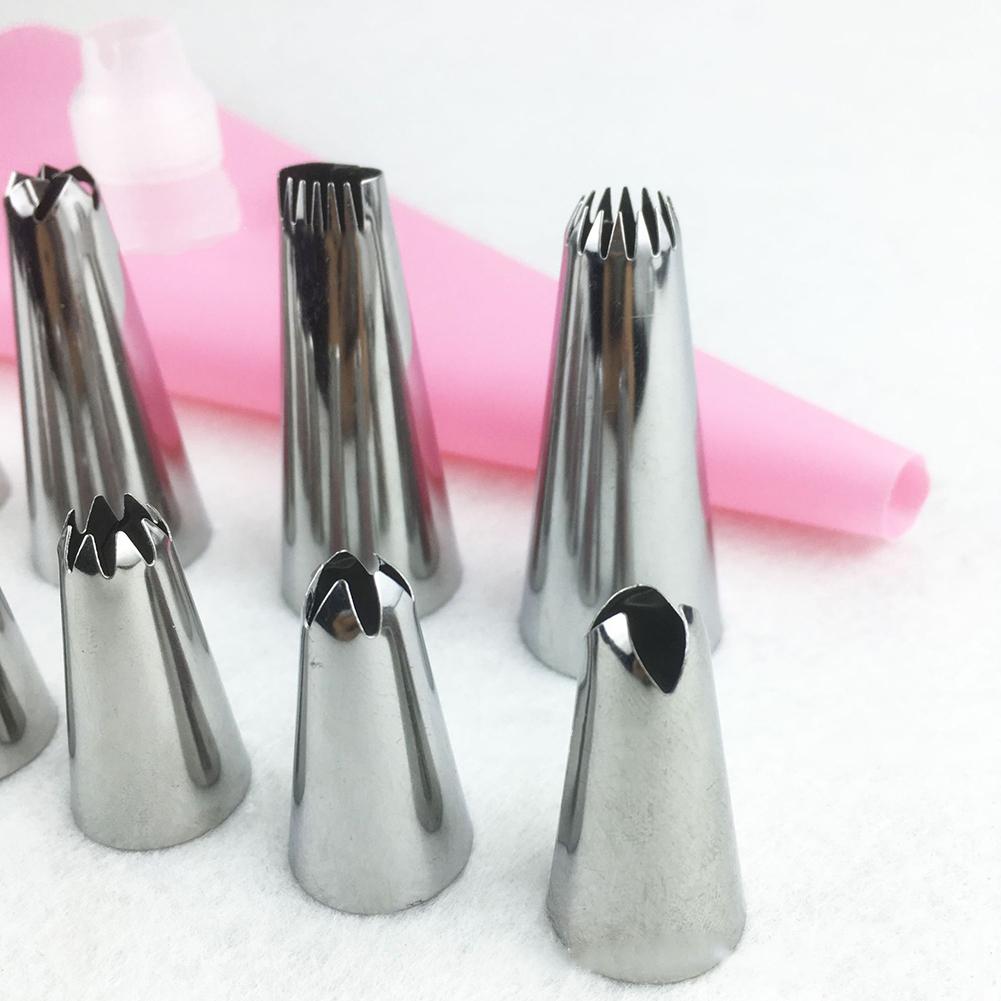 12 Stks/set Diy Cake Decoratie Tips Met Piping Tip Spuitzak Rvs Sproeier Set Voor Cake Maken Keuken Bakken gereedschap