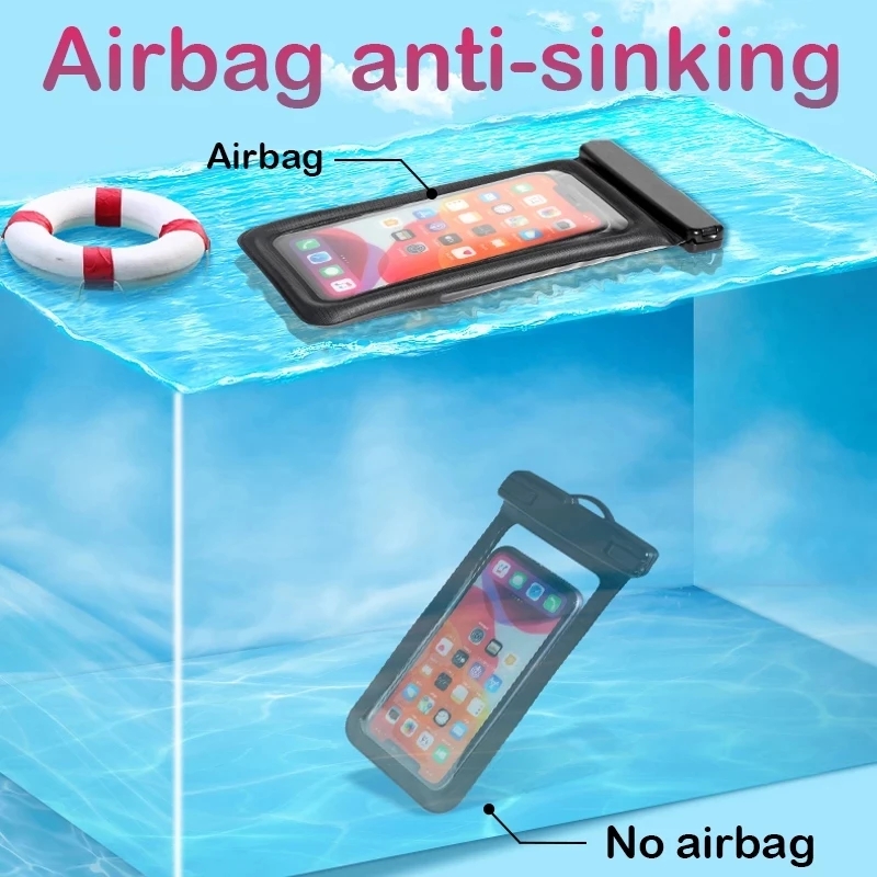 Schwimm Airbag Wasserdichte Schwimmen Tasche Telefon fallen Für iphone 13 12 Profi Max Samsung Xiaomi Redmi Hinweis 10 9 Profi huawei P30 P20 Abdeckung Fall Startseite