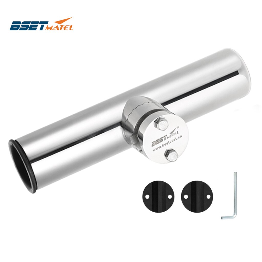 Rail Mount stainless steel 316 fishing rod rack holder pole bracket support with clamp on 3/4 to 1-1/4 inch marine boat hardware